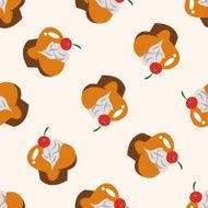 decorating cake cartoon seamless pattern background N49