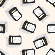 Home appliances theme microwave cartoon seamless pattern background N7