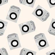 Washing machine cartoon seamless pattern background N3