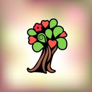 Vector illustration Flowering tree Logo