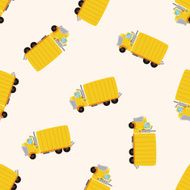 transportation truck cartoon seamless pattern background N9