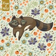 Funny little raccoon