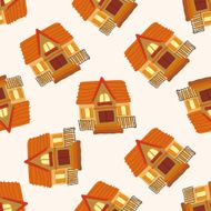 Building house cartoon seamless pattern background N11