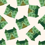 Building house cartoon seamless pattern background N13