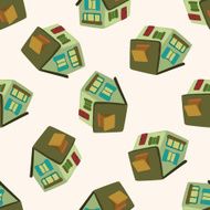 Building house cartoon seamless pattern background N16