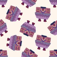 Building house cartoon seamless pattern background N17