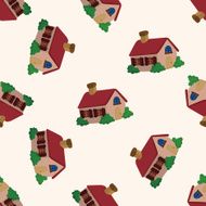 Building house cartoon seamless pattern background N18