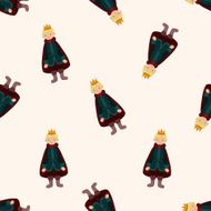 Royal theme prince cartoon seamless pattern background N19