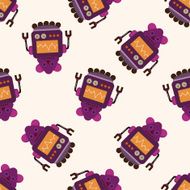 robot cartoon seamless pattern background N45