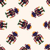 robot cartoon seamless pattern background N47