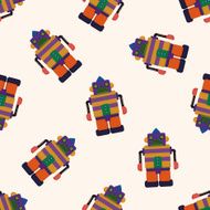 robot cartoon seamless pattern background N48