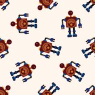robot cartoon seamless pattern background N51