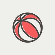 Beach ball thin line icon N2