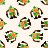robot cartoon seamless pattern background N52