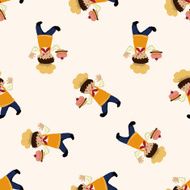 chef cartoon seamless pattern background N48