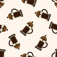 coffee kettle cartoon seamless pattern background N6