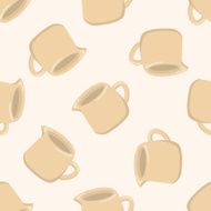 coffee kettle cartoon seamless pattern background N8