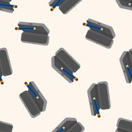 Pencil case cartoon seamless pattern background N2