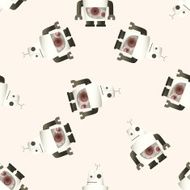 robot cartoon seamless pattern background N55