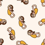 yoga cartoon seamless pattern background N11