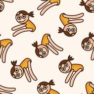 yoga cartoon seamless pattern background N12
