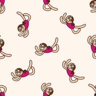 yoga cartoon seamless pattern background N14
