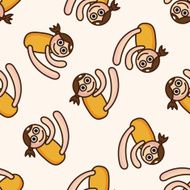 yoga cartoon seamless pattern background N15