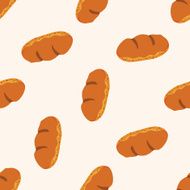 bread cartoon seamless pattern background N27