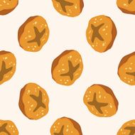 bread cartoon seamless pattern background N33