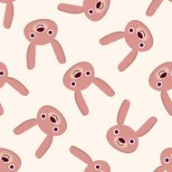 animal rabbit cartoon seamless pattern background N6
