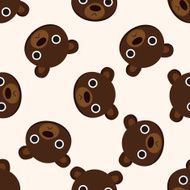 animal bear cartoon seamless pattern background N3