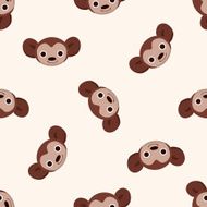 animal monkey cartoon seamless pattern background N3