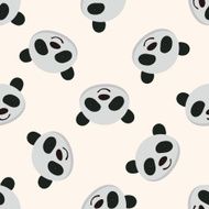 animal panda cartoon seamless pattern background N3