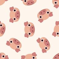 animal pig cartoon seamless pattern background N3