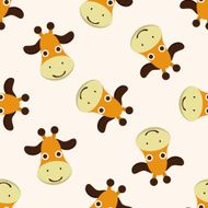 animal giraffe cartoon seamless pattern background N3