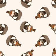 Matryoshka Russian traditional wooden doll cartoon seamless pattern background N26