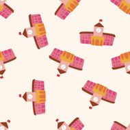 Building school cartoon seamless pattern background