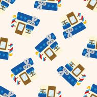 Building hair cut store cartoon seamless pattern background