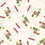 Building house cartoon seamless pattern background N19