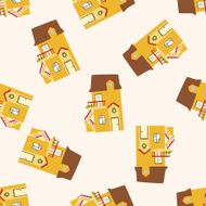 Building house cartoon seamless pattern background N21