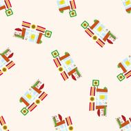 Building convenient shop cartoon seamless pattern background