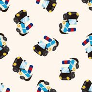transportation police car cartoon seamless pattern background