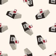 stereo speakers cartoon seamless pattern background N4