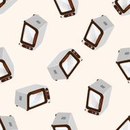 Home appliances theme microwave cartoon seamless pattern background N8