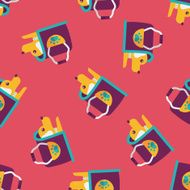 Pet dog travel cage flat icon eps10 seamless pattern background N2
