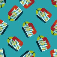 Pet mouse cage flat icon eps10 seamless pattern background N4