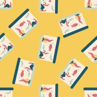 Pet fish flat icon eps10 seamless pattern background N5