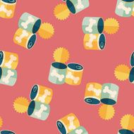 Pet dog food can flat icon eps10 seamless pattern background