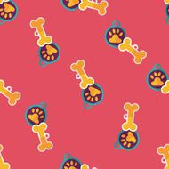 Pet tag flat icon eps10 seamless pattern background