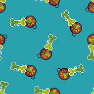 Pet tag flat icon eps10 seamless pattern background N3